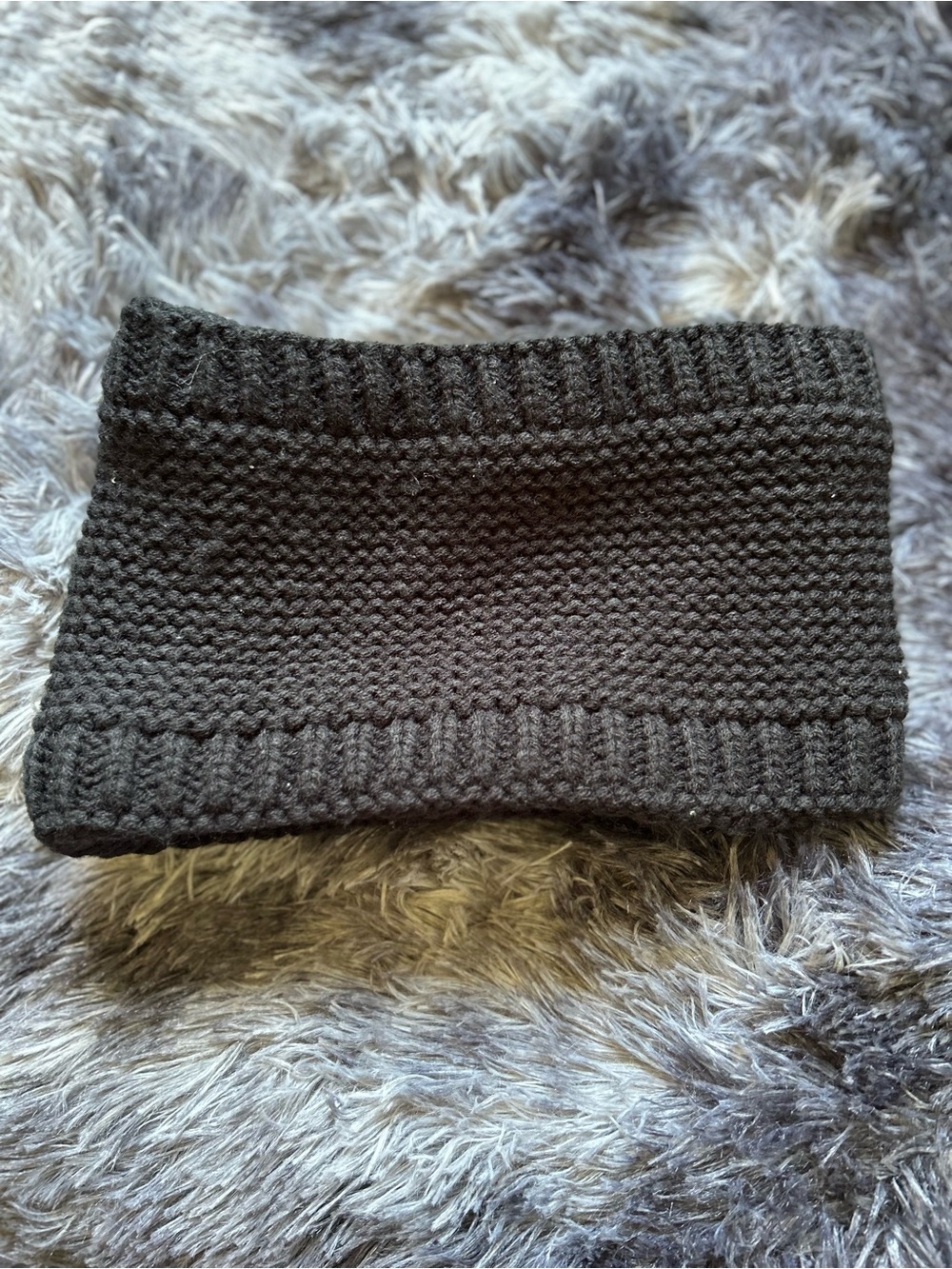 Black Knit Neck Warmer - Women's Winter Accessory